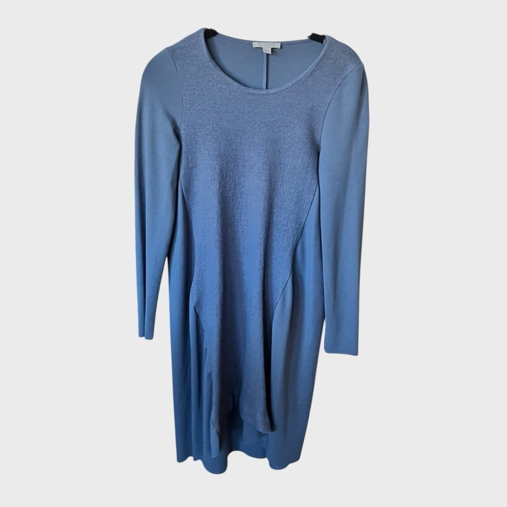 COS wool swing Long Sleeve Dress in Blue
